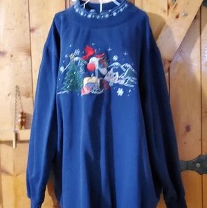 Bobbie Brooks Woman Christmas Sweatshirt Size 26/28 Cardinals Tree Mailbox
